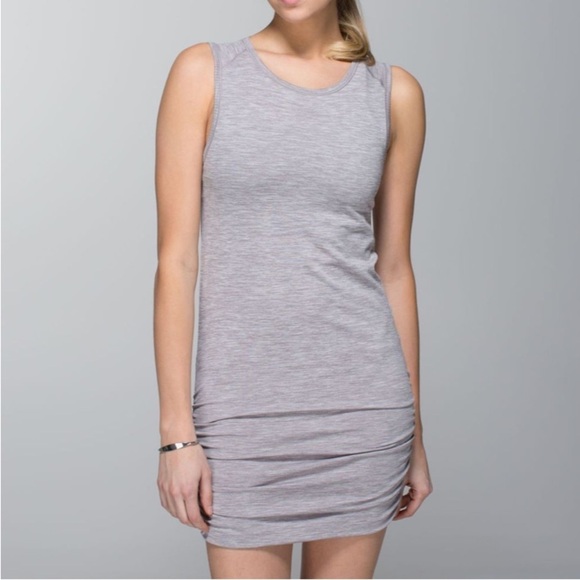 lululemon athletica Dresses & Skirts - Lululemon In The Flow Dress Heathered Medium Grey Sz 4